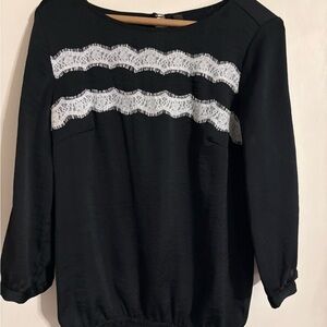 The Limited Black Lace Trim Women's Top